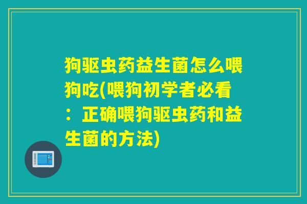 狗驱虫药益生菌怎么喂狗吃(喂狗初学者必看：正确喂狗驱虫药和益生菌的方法)