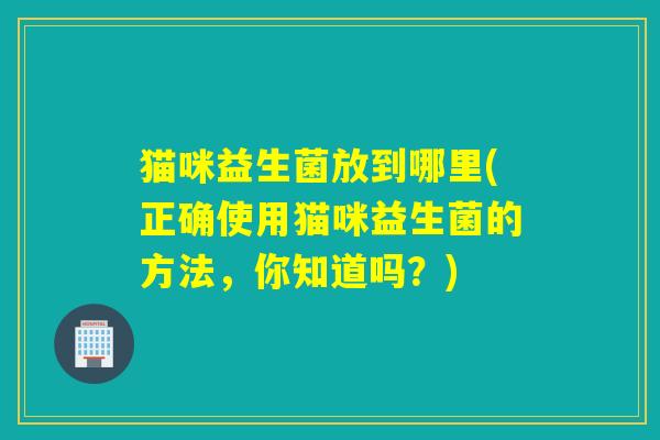 猫咪益生菌放到哪里(正确使用猫咪益生菌的方法,你知道吗?) 猫咪益生菌放到哪里(正确使用猫咪益生菌的方法,你知道吗?)