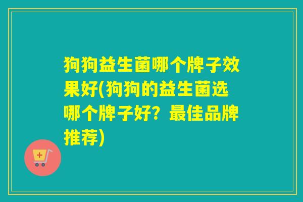狗狗益生菌哪个牌子效果好(狗狗的益生菌选哪个牌子好?佳品牌推荐) 狗狗益生菌哪个牌子效果好(狗狗的益生菌选哪个牌子好?佳品牌推荐)