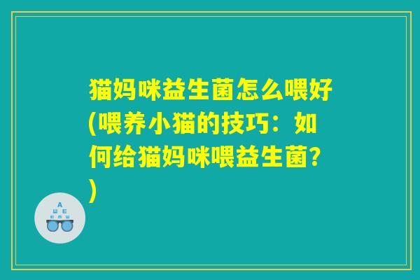 猫妈咪益生菌怎么喂好(喂养小猫的技巧：如何给猫妈咪喂益生菌？)