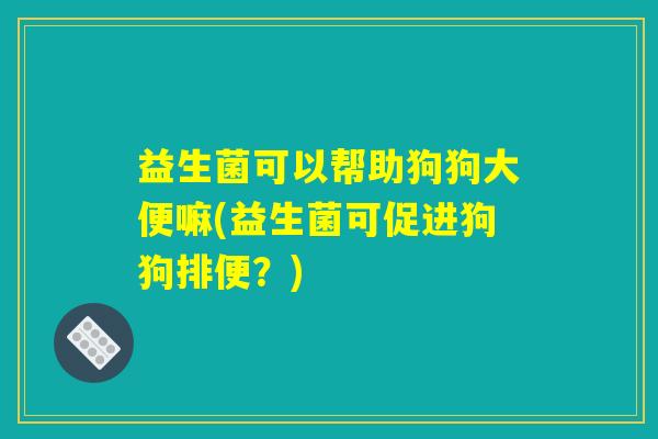 益生菌可以帮助狗狗大便嘛(益生菌可促进狗狗排便？)