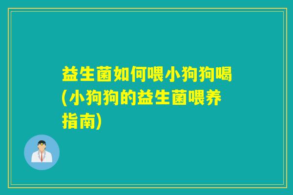 益生菌如何喂小狗狗喝(小狗狗的益生菌喂养指南) 益生菌如何喂小狗狗喝(小狗狗的益生菌喂养指南)