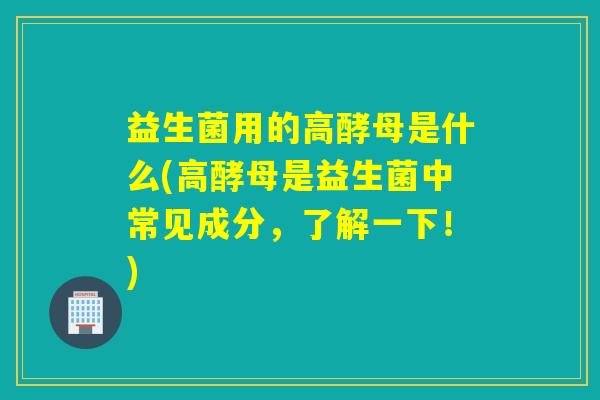 益生菌用的高酵母是什么(高酵母是益生菌中常见成分，了解一下！)