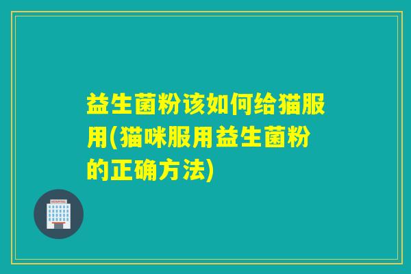 益生菌粉该如何给猫服用(猫咪服用益生菌粉的正确方法)