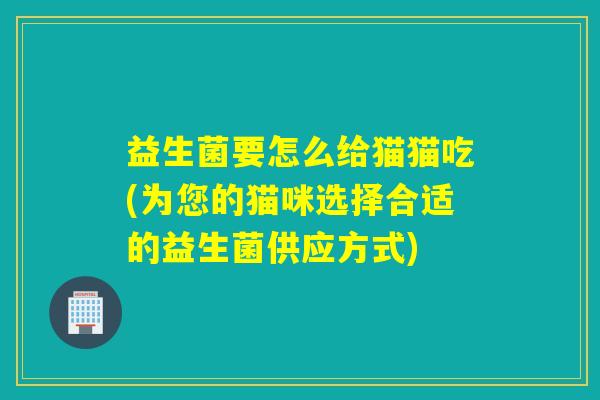 益生菌要怎么给猫猫吃(为您的猫咪选择合适的益生菌供应方式)