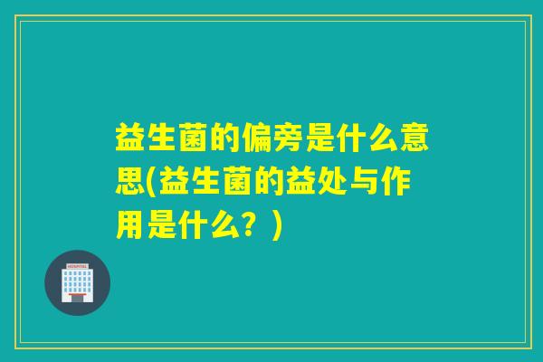 益生菌的偏旁是什么意思(益生菌的益处与作用是什么?) 益生菌的偏旁是什么意思(益生菌的益处与作用是什么?)