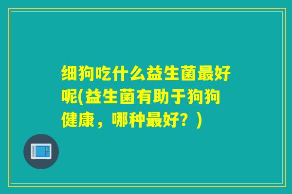 细狗吃什么益生菌好呢(益生菌有助于狗狗健康,哪种好?) 细狗吃什么益生菌好呢(益生菌有助于狗狗健康,哪种好?)