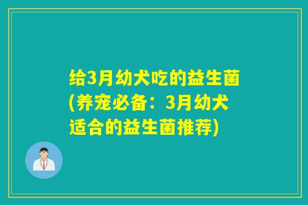 给3月幼犬吃的益生菌(养宠必备：3月幼犬适合的益生菌推荐)
