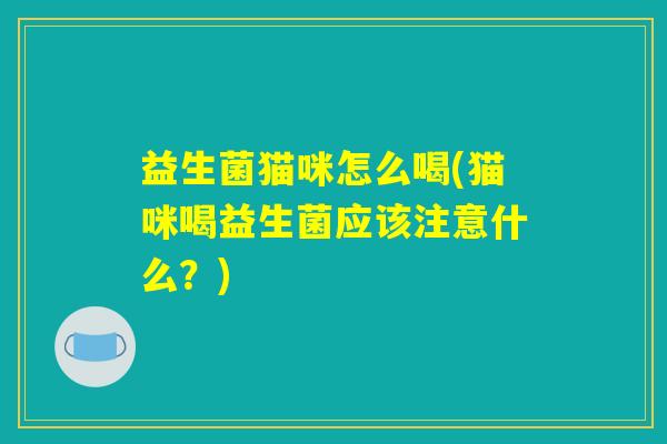 益生菌猫咪怎么喝(猫咪喝益生菌应该注意什么?) 益生菌猫咪怎么喝(猫咪喝益生菌应该注意什么?)