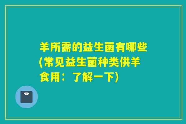 羊所需的益生菌有哪些(常见益生菌种类供羊食用：了解一下)