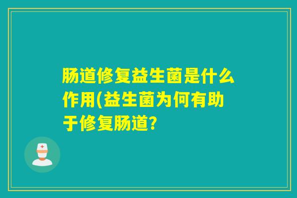 肠道修复益生菌是什么作用(益生菌为何有助于修复肠道？