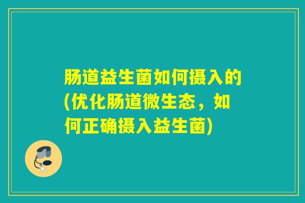 肠道益生菌如何摄入的(优化肠道微生态，如何正确摄入益生菌)