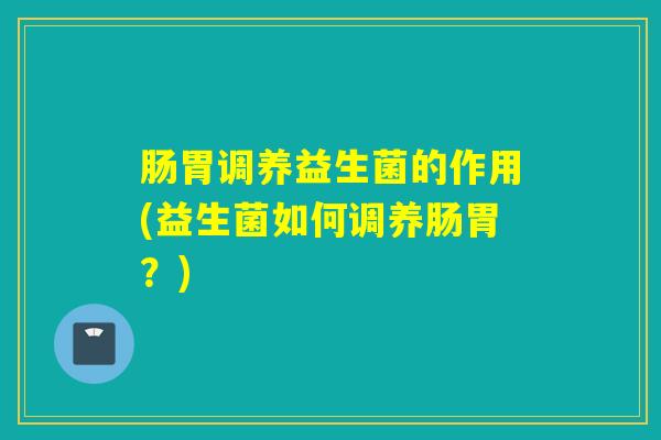 肠胃调养益生菌的作用(益生菌如何调养肠胃？)