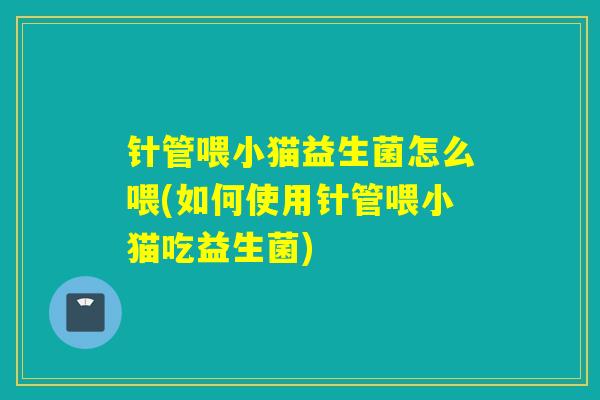 针管喂小猫益生菌怎么喂(如何使用针管喂小猫吃益生菌)