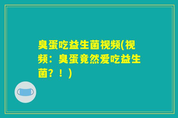 臭蛋吃益生菌视频(视频：臭蛋竟然爱吃益生菌？！)