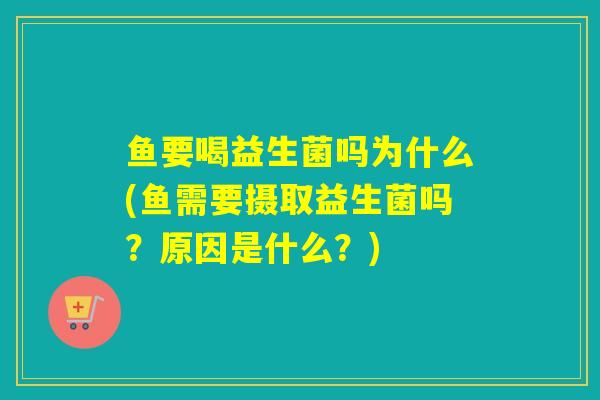 鱼要喝益生菌吗为什么(鱼需要摄取益生菌吗？原因是什么？)