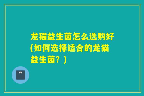 龙猫益生菌怎么选购好(如何选择适合的龙猫益生菌？)