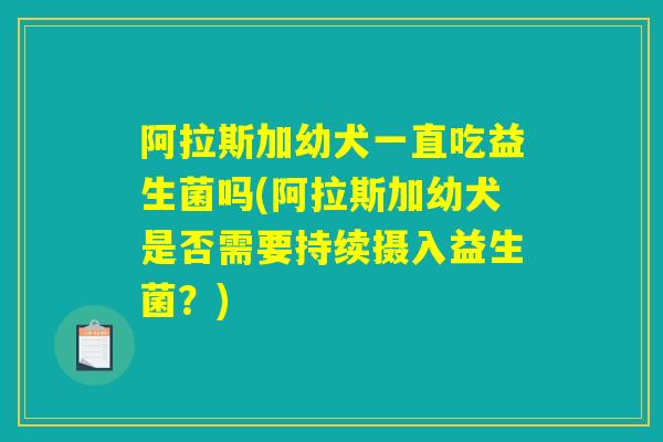 阿拉斯加幼犬一直吃益生菌吗(阿拉斯加幼犬是否需要持续摄入益生菌？)