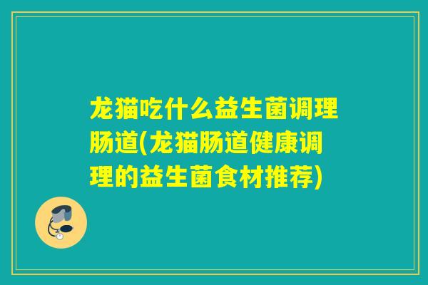 龙猫吃什么益生菌调理肠道(龙猫肠道健康调理的益生菌食材推荐)