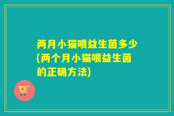 两月小猫喂益生菌多少(两个月小猫喂益生菌的正确方法)
