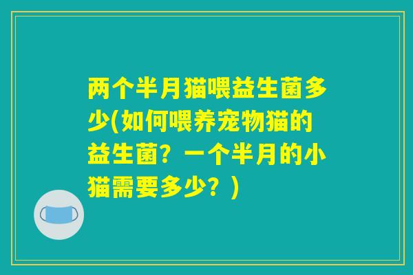 两个半月猫喂益生菌多少(如何喂养宠物猫的益生菌？一个半月的小猫需要多少？)