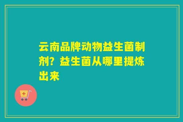 云南品牌动物益生菌制剂？益生菌从哪里提炼出来