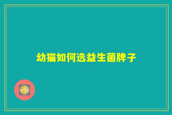 幼猫如何选益生菌牌子