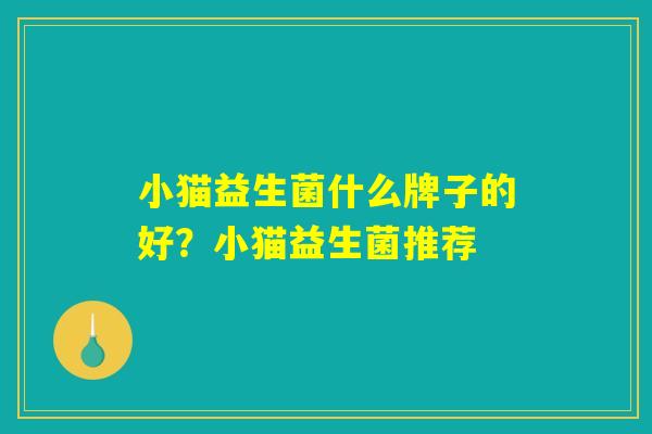 小猫益生菌什么牌子的好？小猫益生菌推荐