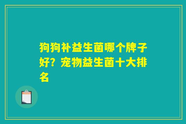 狗狗补益生菌哪个牌子好？宠物益生菌十大排名