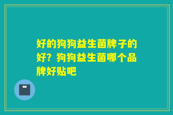 好的狗狗益生菌牌子的好？狗狗益生菌哪个品牌好贴吧