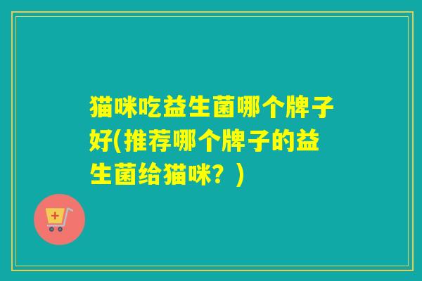 猫咪吃益生菌哪个牌子好(推荐哪个牌子的益生菌给猫咪？)