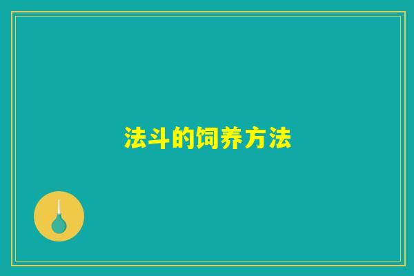 法斗的饲养方法