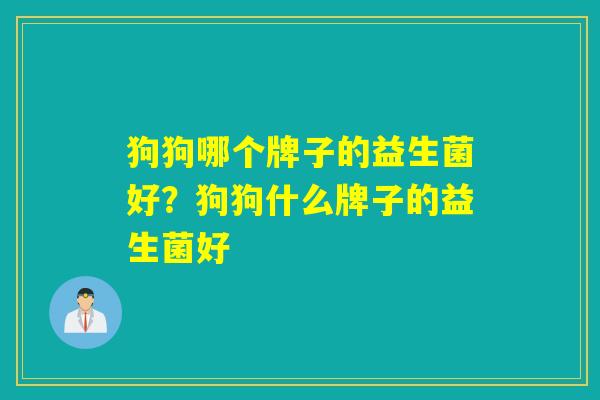 狗狗哪个牌子的益生菌好？狗狗什么牌子的益生菌好