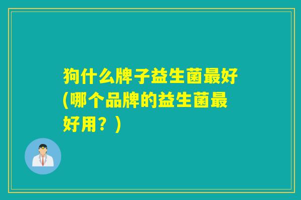 狗什么牌子益生菌最好(哪个品牌的益生菌最好用？)
