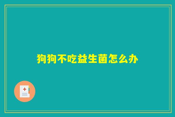 狗狗不吃益生菌怎么办