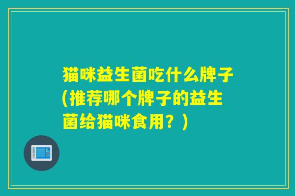 猫咪益生菌吃什么牌子(推荐哪个牌子的益生菌给猫咪食用?) 猫咪益生菌吃什么牌子(推荐哪个牌子的益生菌给猫咪食用?)