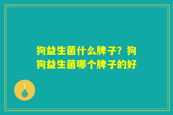 狗益生菌什么牌子？狗狗益生菌哪个牌子的好