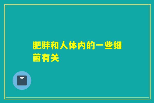 肥胖和人体内的一些细菌有关