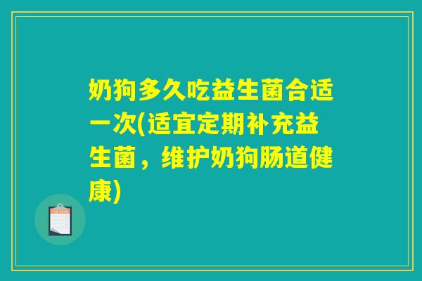 奶狗多久吃益生菌合适一次(适宜定期补充益生菌，维护奶狗肠道健康)