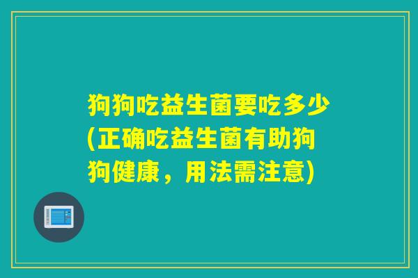 狗狗吃益生菌要吃多少(正确吃益生菌有助狗狗健康，用法需注意)