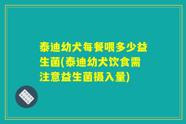 泰迪幼犬每餐喂多少益生菌(泰迪幼犬饮食需注意益生菌摄入量) 泰迪幼犬每餐喂多少益生菌(泰迪幼犬饮食需注意益生菌摄入量)