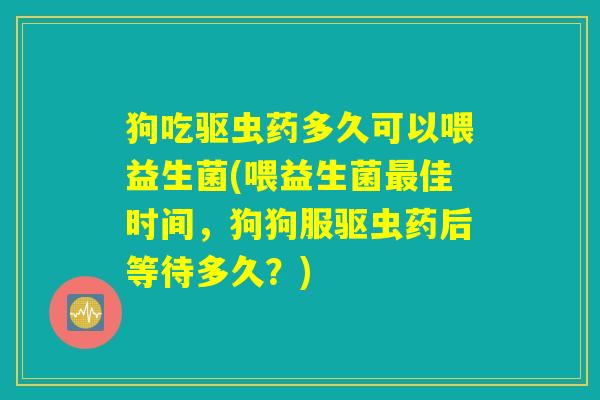 狗吃驱虫药多久可以喂益生菌(喂益生菌最佳时间，狗狗服驱虫药后等待多久？)