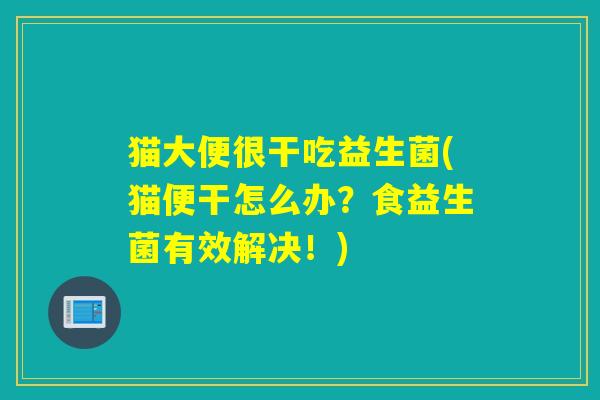 猫大便很干吃益生菌(猫便干怎么办？食益生菌有效解决！)