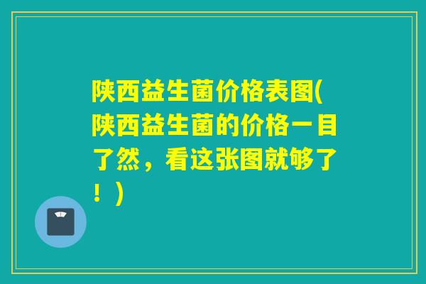 陕西益生菌价格表图(陕西益生菌的价格一目了然，看这张图就够了！)
