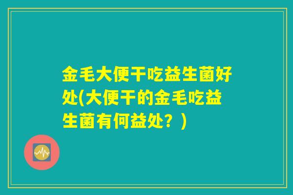 金毛大便干吃益生菌好处(大便干的金毛吃益生菌有何益处？)