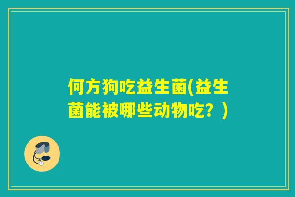 何方狗吃益生菌(益生菌能被哪些动物吃？)