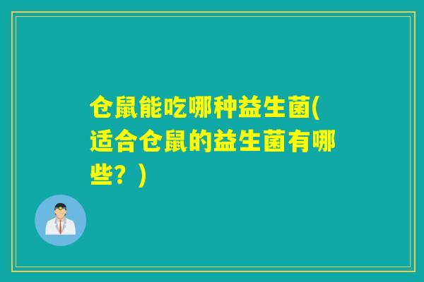 仓鼠能吃哪种益生菌(适合仓鼠的益生菌有哪些？)