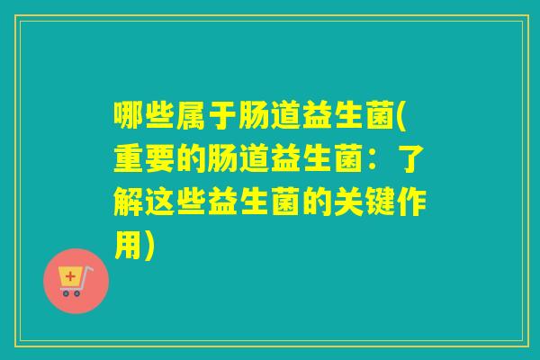 哪些属于肠道益生菌(重要的肠道益生菌：了解这些益生菌的关键作用)