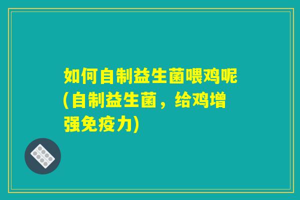 如何自制益生菌喂鸡呢(自制益生菌，给鸡增强免疫力)
