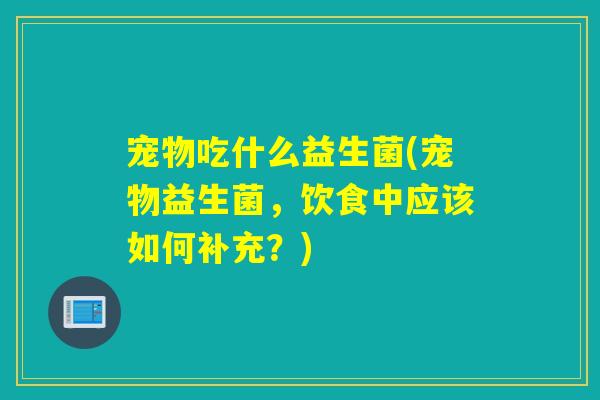 宠物吃什么益生菌(宠物益生菌,饮食中应该如何补充?) 宠物吃什么益生菌(宠物益生菌,饮食中应该如何补充?)